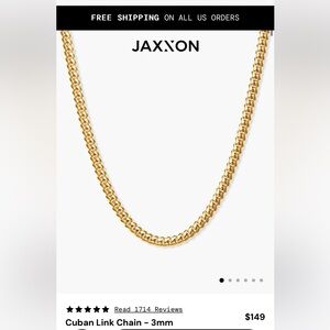 Unisex light gold 20” chain from Italy